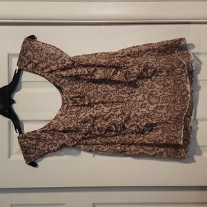 American Eagle Outfitters sheer cap sleeve with ruffles top.